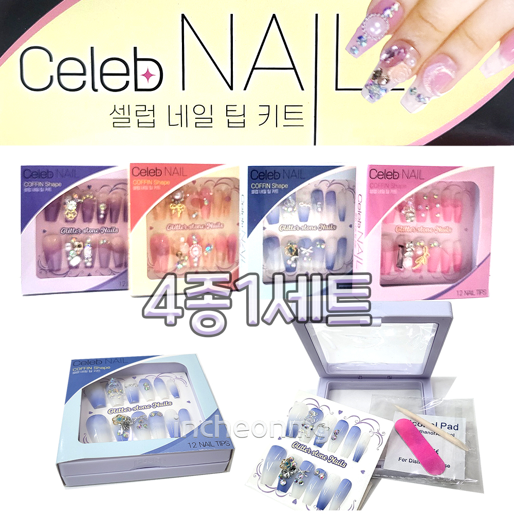 3000 프랜즈 셀럽 네일 팁 키트 4종1세트 네일 케이스 : 차카니샵