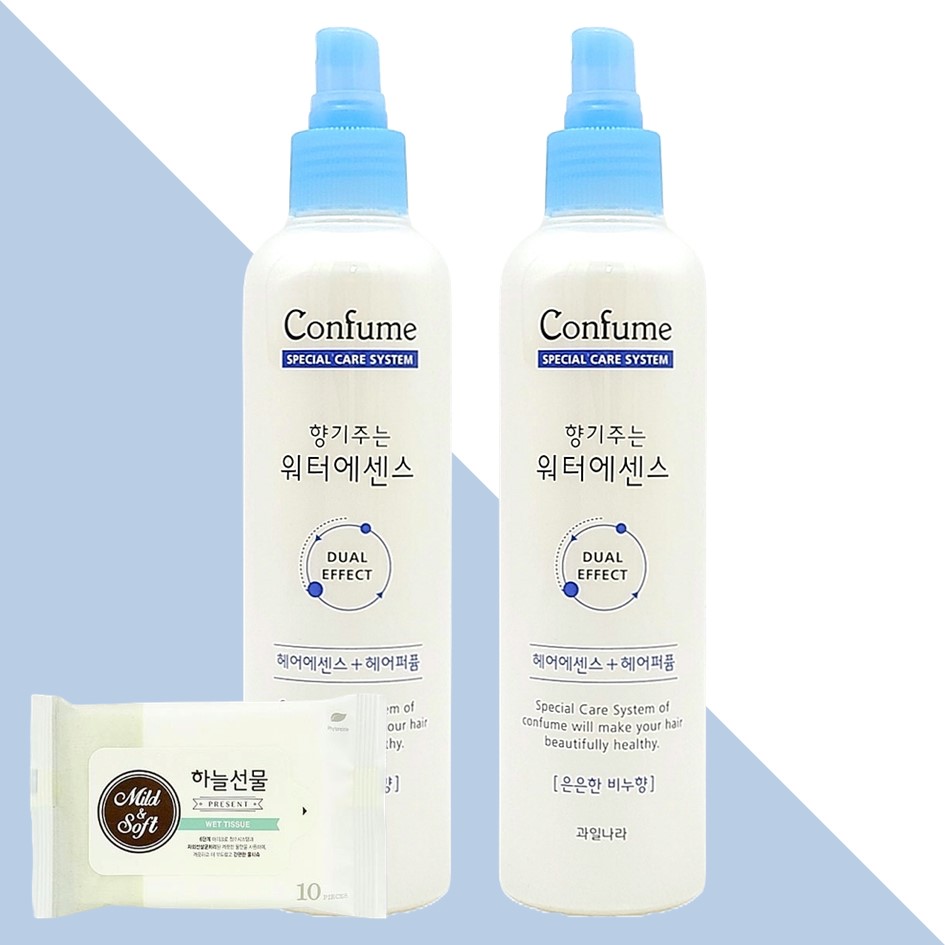 과일나라 컨퓸 향기주는 워터에센스 은은한비누향 252ml 2개(+하늘선물 물티슈 10매) : 미미하우스코리아