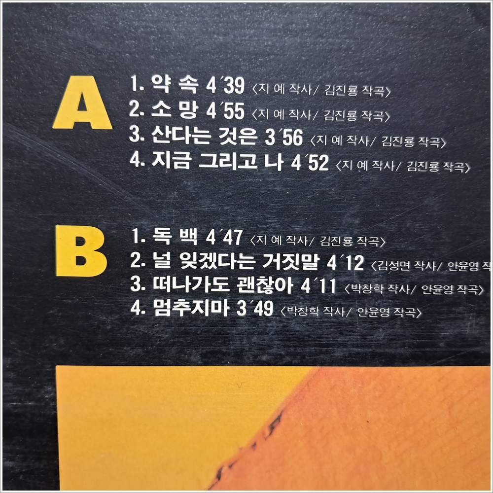 김종찬LP/1993년 도레미 레코드 초반앨범/진주사 LP(2856) : 진주사