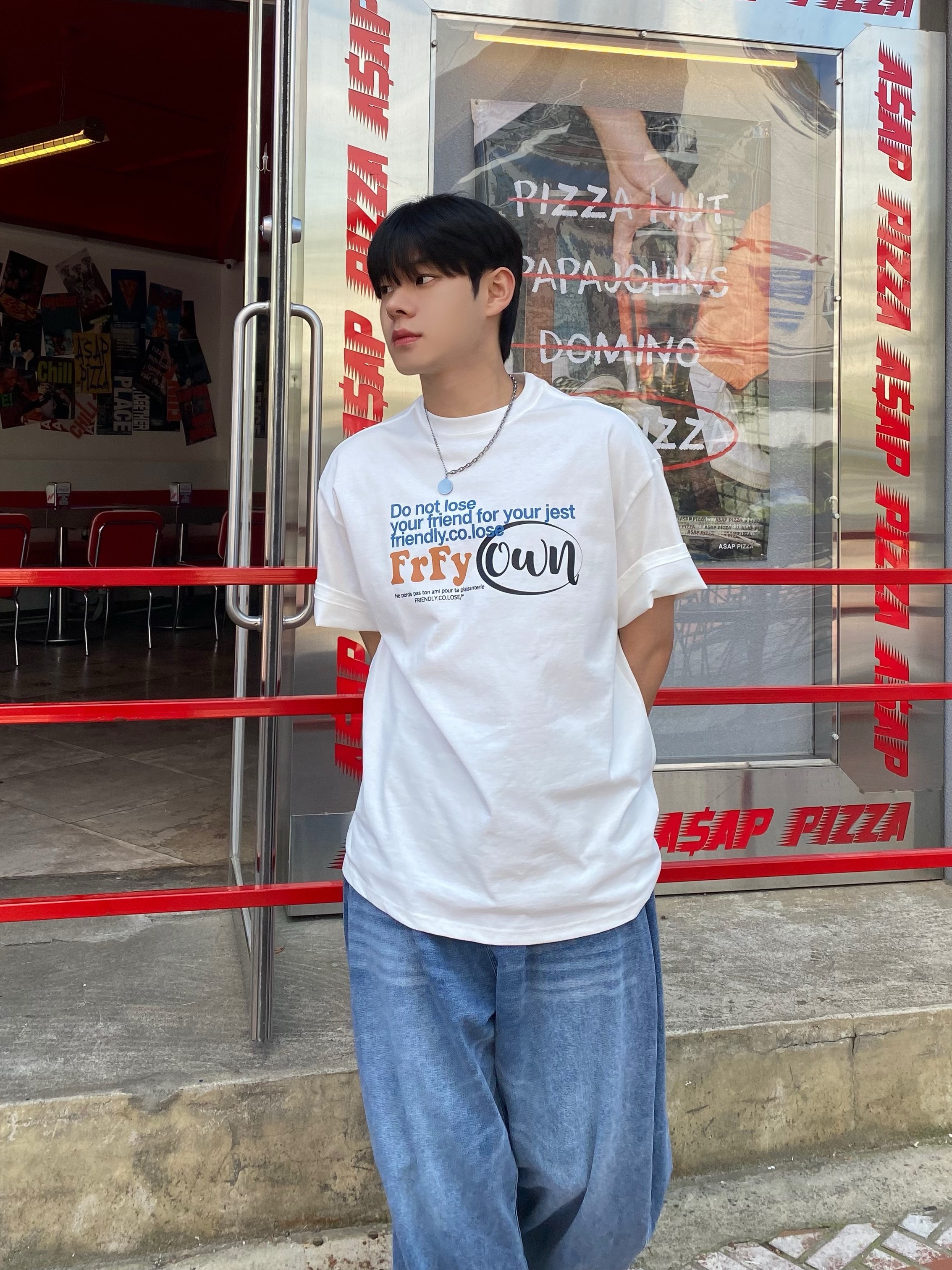 남녀공용 프루피 오버 반팔 티 2C : 하운 Haun