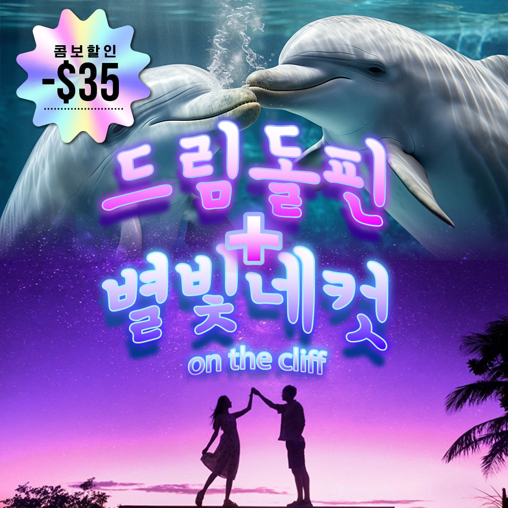 괌 드림 돌핀크루즈+별빛투어 패키지 오아시스 클리프 예약 여행 투어 가족 액티비티 : 괌대박 돌핀크루즈