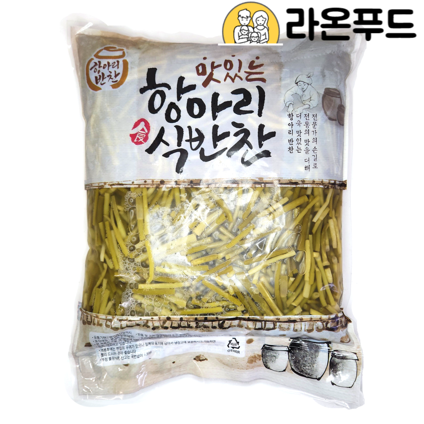 마늘쫑지 4kg 항아리 대용량 반찬 밑반찬 업소용 : 라온푸드몰