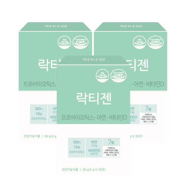 락티젠 유산균 프로바이오틱스 아기 어린이 키즈 임산부 성인 온가족 30포, 3개 : 정담트리