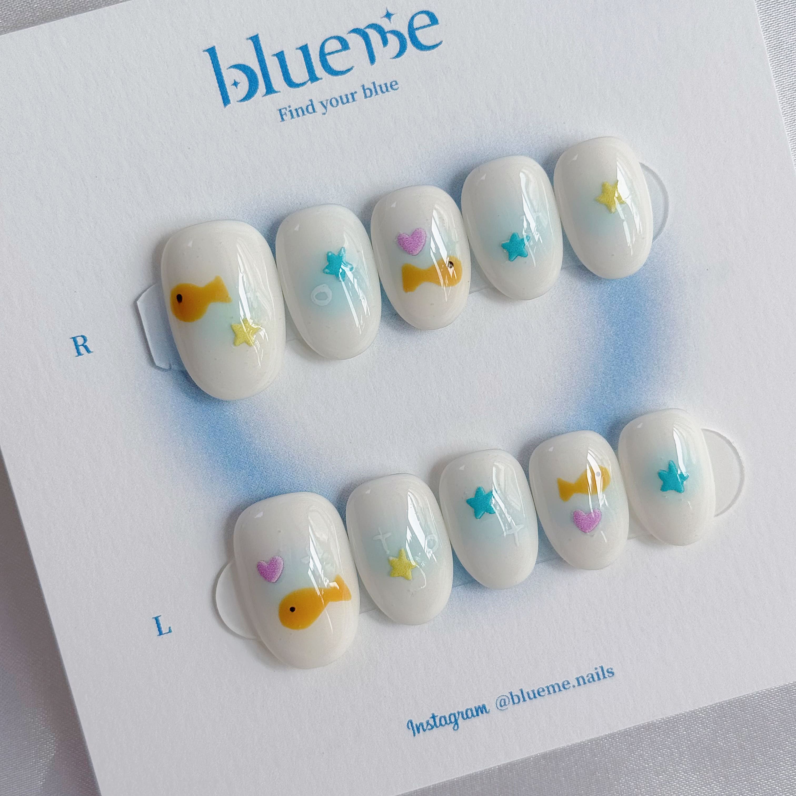 수족관 수제네일팁 붙이는네일 블루미 : 블루미blueme