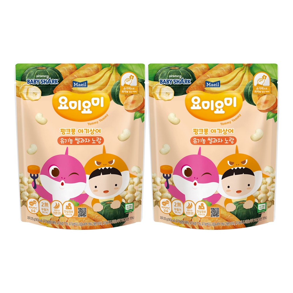 요미요미 유기농 쌀과자 노랑 25g 2개 : 올데이 올웨이즈