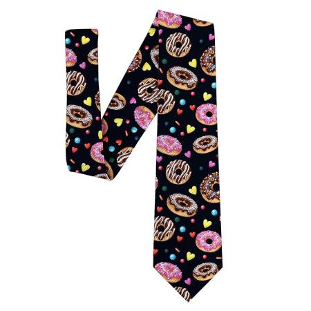 Guhothli Men`s Donut Neckties Foods Ties Funny Nov : 크러시온스토어
