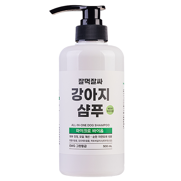 잘먹잘싸 저자극 강아지 샴푸 린스 대용량 마이크로바이옴 500ml : 잘먹잘싸