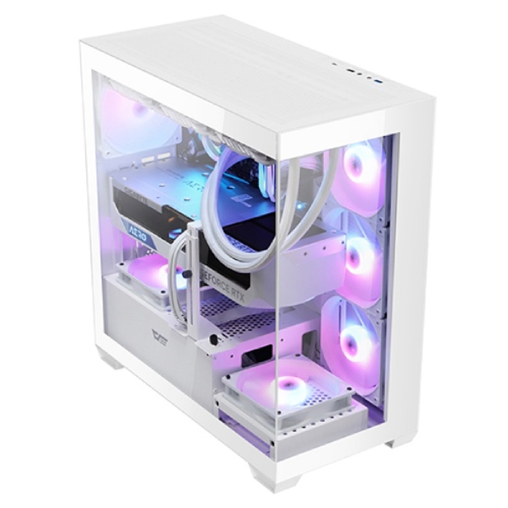 다크플래쉬 DS900 ARGB 강화유리 화이트 미들타워 PC 본체 어항 케이스 : 요피씨몰