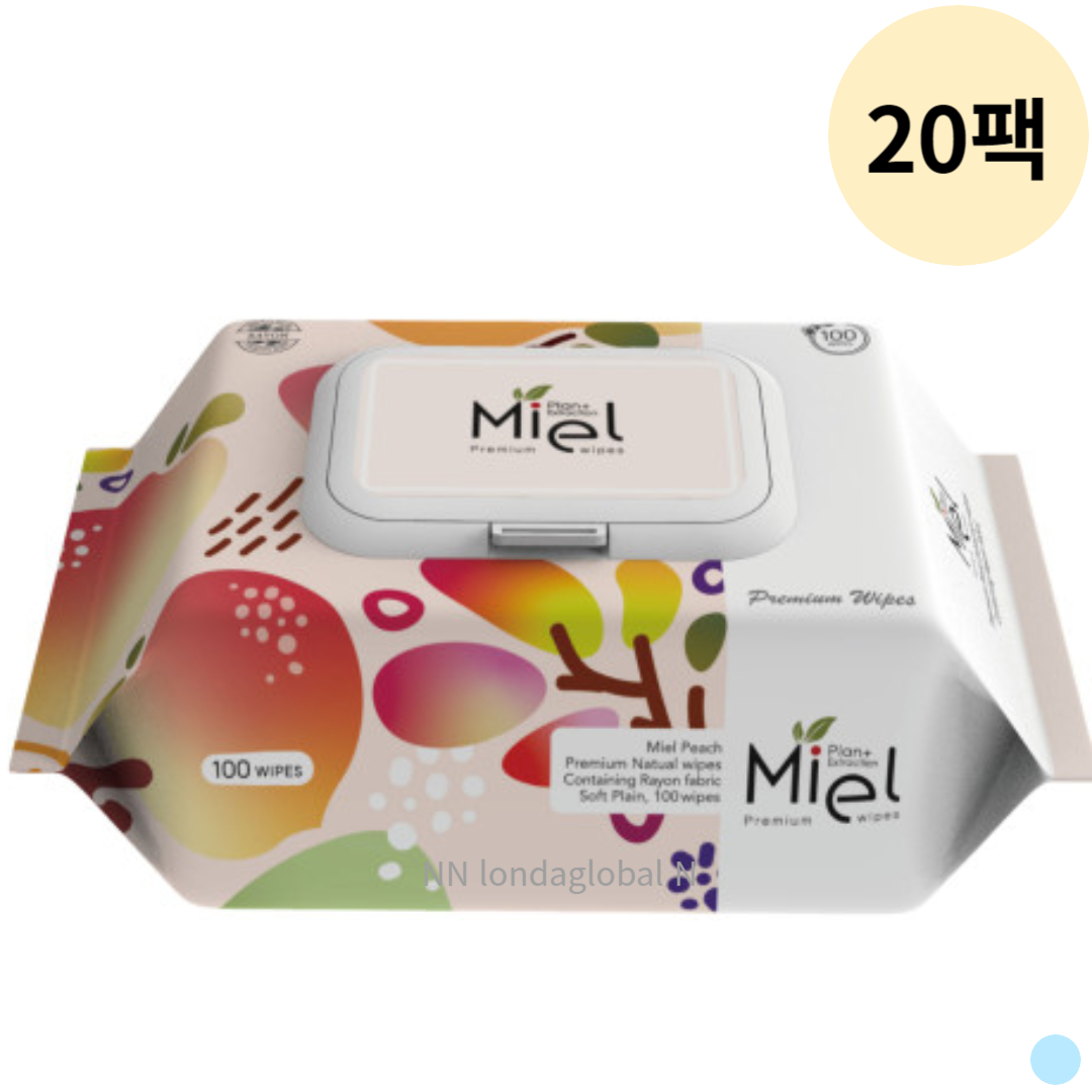 미엘 가성비 물티슈 추천 국산 저자극 캡형 100p 20팩 : 밥도둑마켓