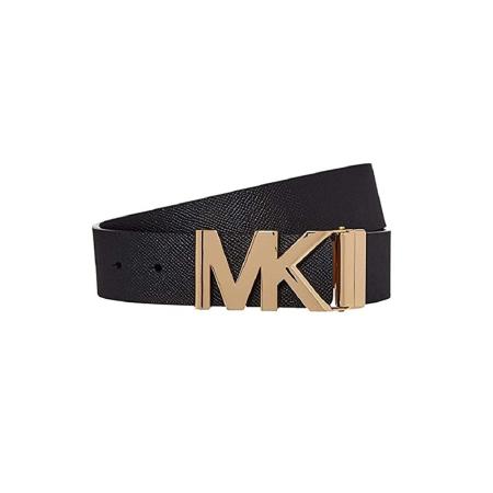 Michael Kors 사피아노 가죽 양면 MK 로고 플라크 버클 벨트 (L) : 크러시온스토어