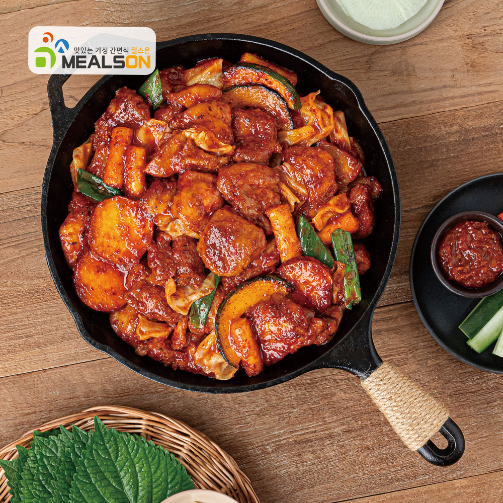 캠핑음식 춘천 닭갈비 홍천닭갈비 순살 양념 닭다리살 550g, 2개 : 밀스온