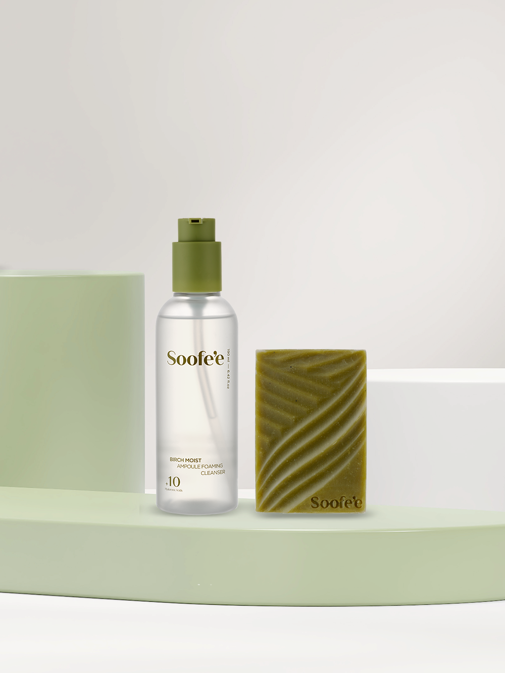 수페 클렌저 2종 (버치 모이스트 앰플 포밍 클렌저 190ml+보태니컬 릴리프 클렌징 바 100ml) : 수페