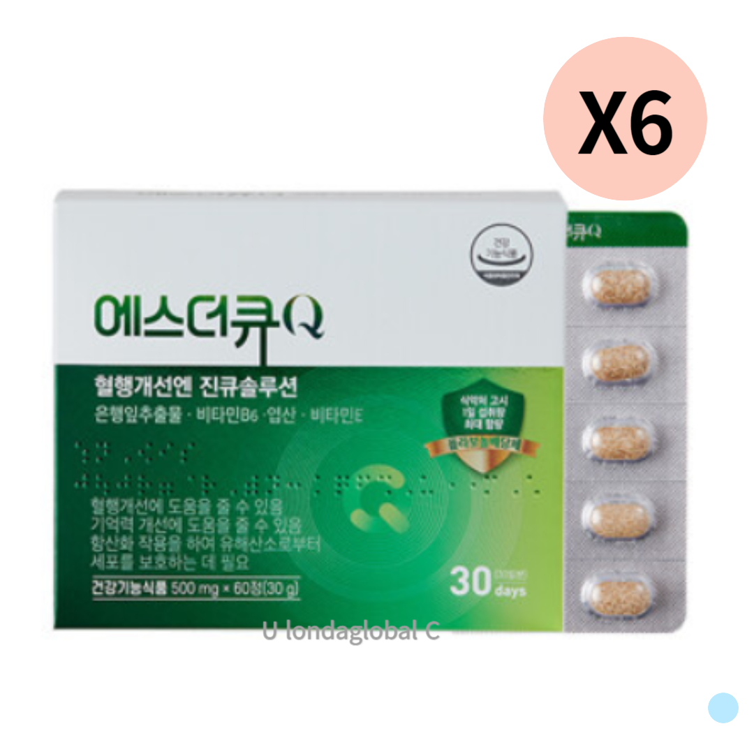 에스더큐 혈행개선엔 진큐솔루션 은행잎추출물 6개월 : 밥도둑마켓