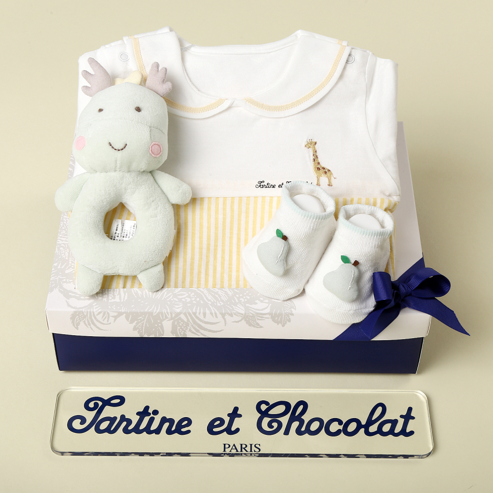 (출산백일돌선물세트)기린슈트+용용이딸랑이+씨엘덧신TTNMOW04UY-125/쇼콜라 : 롯데백화점-본점