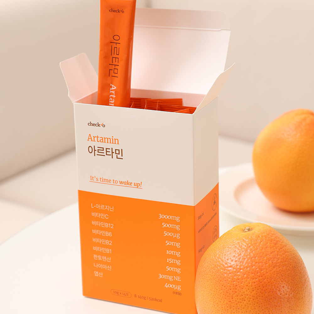 체크오 아르타민 자몽 레몬 혼합세트 아르기닌 마시는 고함량 비타민 활력 분말 : 체크오 checko