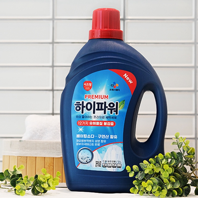 [CJ 프레시웨이] 뉴 프리미엄 하이파워 액체 세탁세제 3L x 2개 : 한범유통