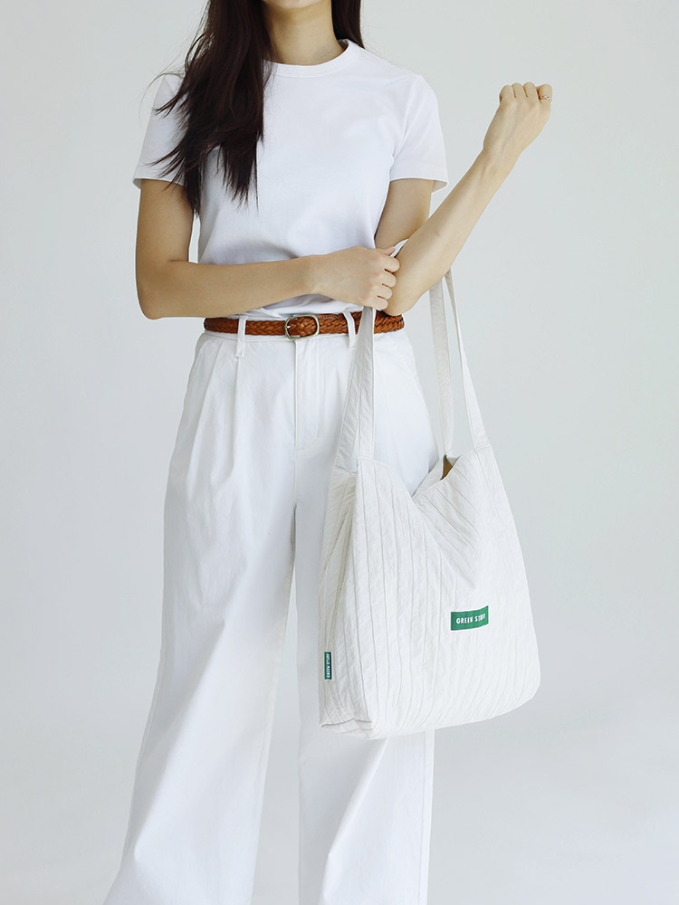 [그린스터프] 무심한듯 박시한 쇼퍼백 53 볼륨 라인 ivory : 그린스터프