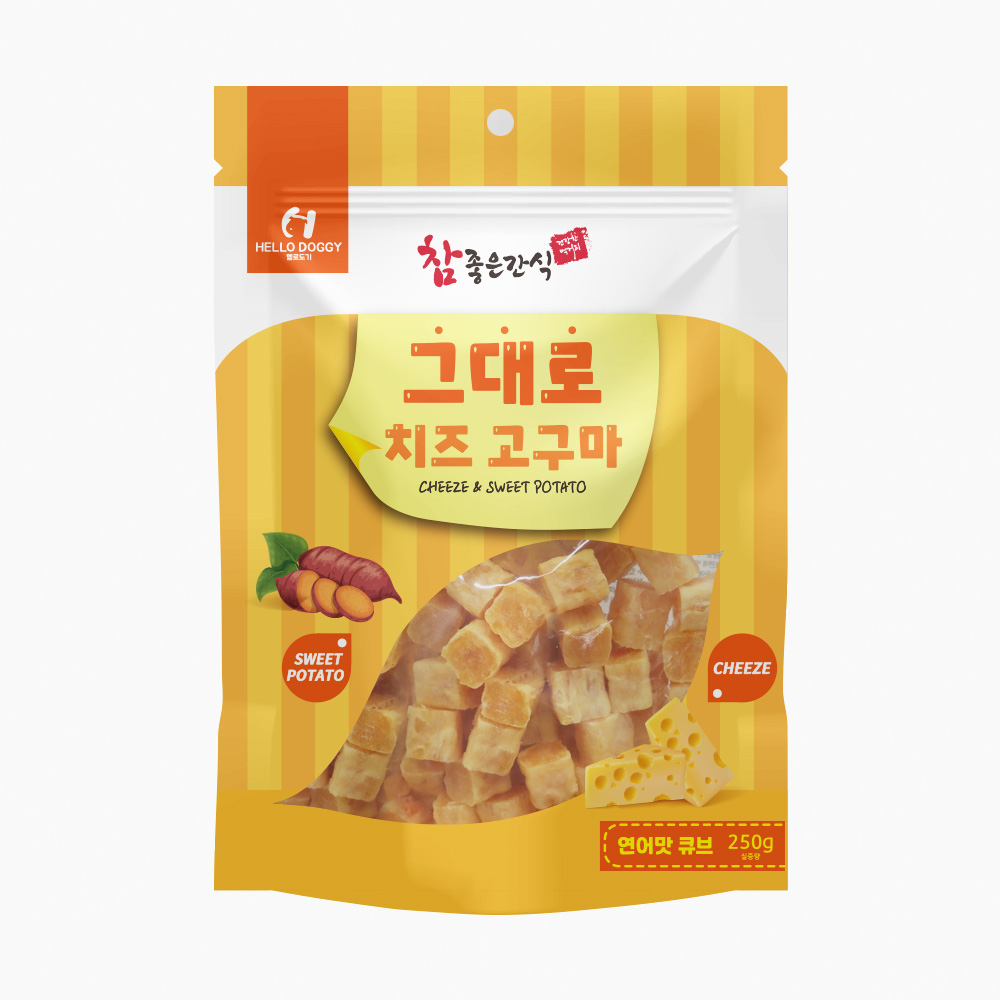 참좋은간식 강아지 고구마 간식 노령견 그대로 말랑고구마 250g 큐브 : 개밥왕
