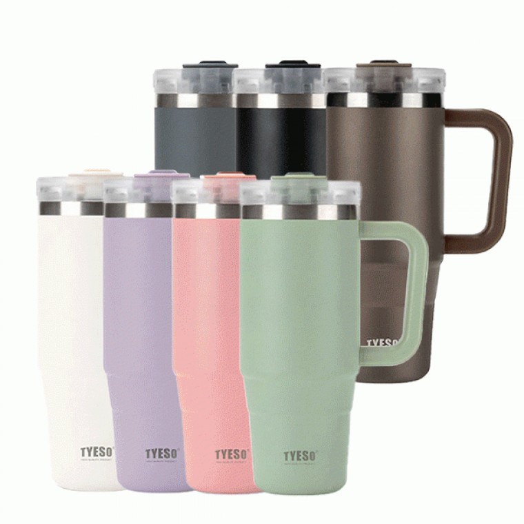 TYESO 타이소 이중진공 보온보냉 데일리 대용량 스텐 텀블러 900ml 스테인레스텀블러 빨대포함 : 티제이컴퍼니