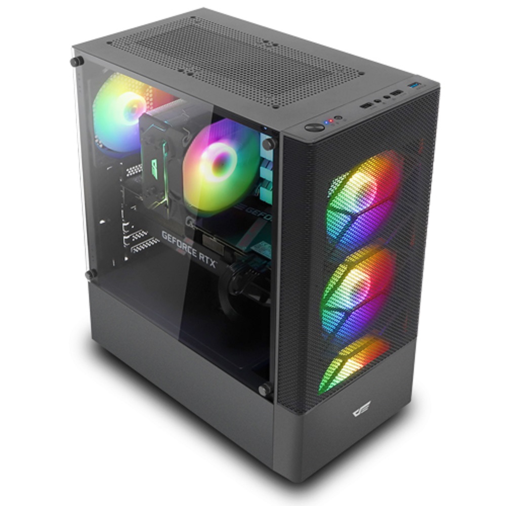 다크플래쉬 DK200 RGB 강화유리 블랙 PC케이스 : 요피씨몰