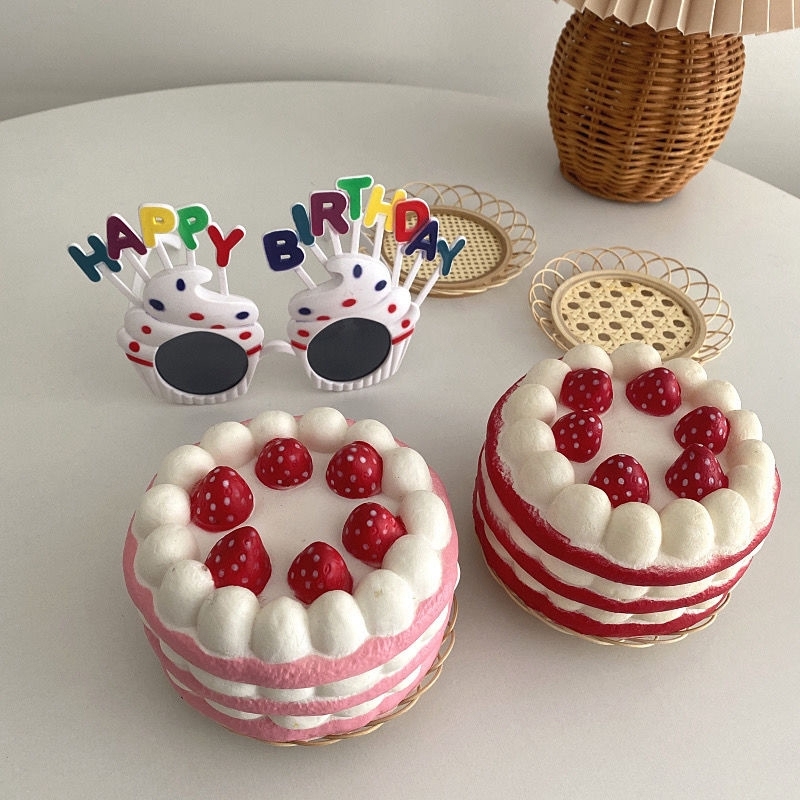 풀기 모형 생일 음식 장식 압축 시뮬레이션 패밀리 케이크 달링 미니어처 소품 느린 모델 : 뉴인원