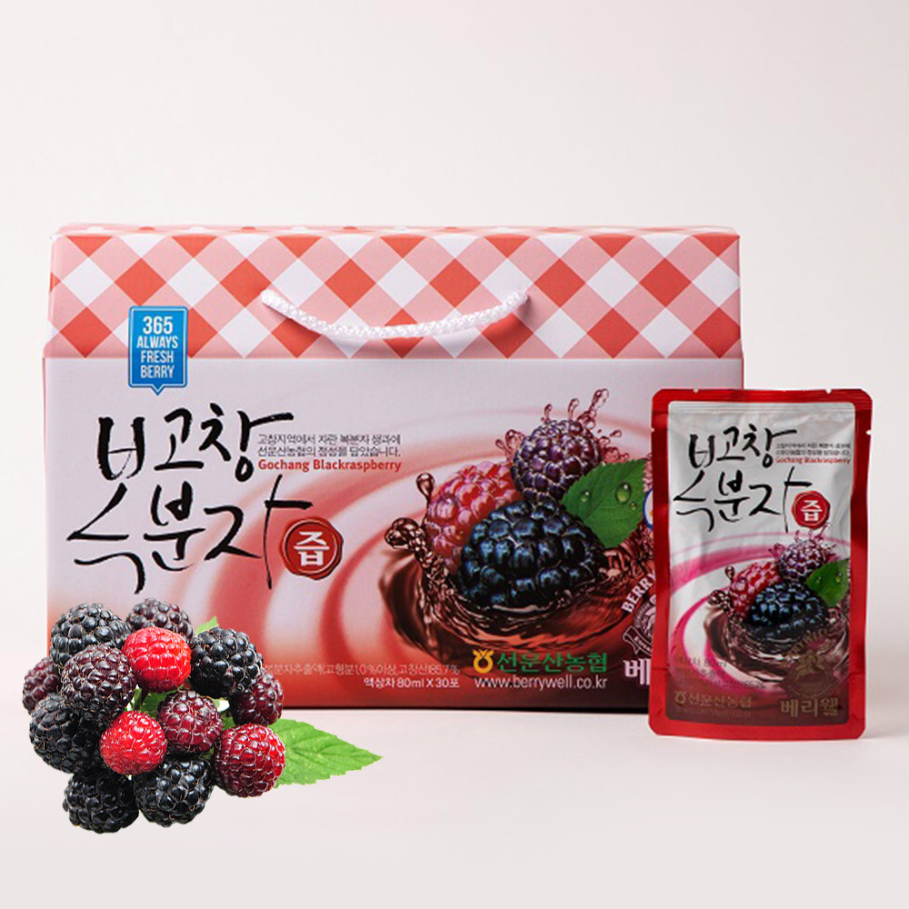 [베리웰] 고창 선운산농협 복분자즙 (80ml x 30포) : 참쌀닷컴