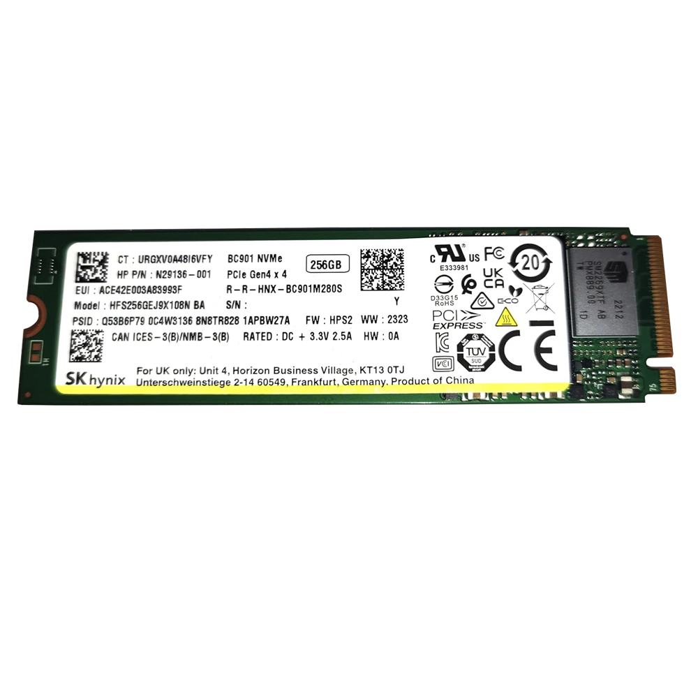 국내발송 NVMe SSD M.2 BC901 SK하이닉스 정품 저장장치 미사용 벌크 256GB (2280) GEN4 : HP공식파트너 작은셈틀