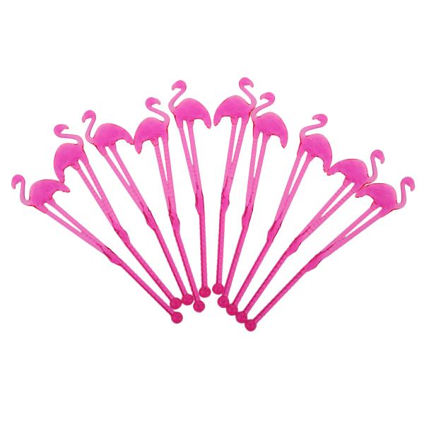 10pcs 하와이 루아 플라밍고 칵테일 Stirrers 우유 커피 Swizzle 스틱 여름 해변 생일 파티 호의 : 무진트레이딩