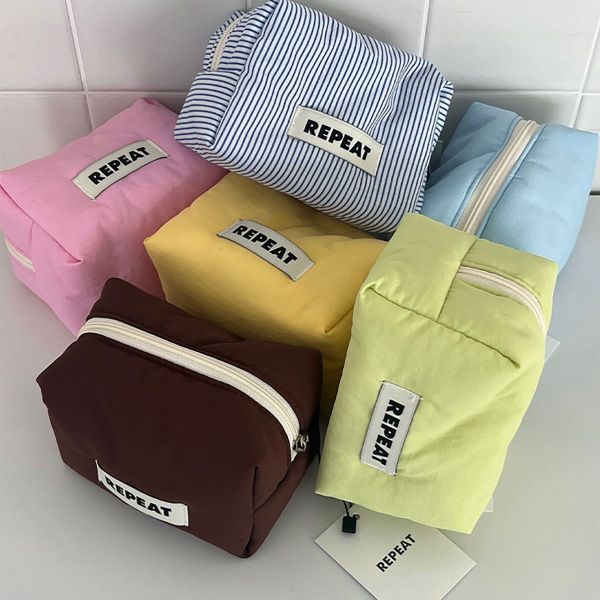 리핏 솜사탕 스퀘어 파우치 화장품 생리대 여행용 패딩 미니 6colors : 토토가게