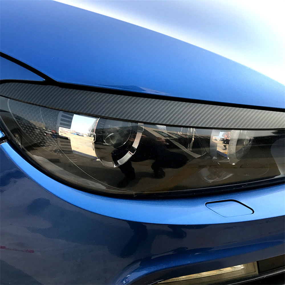 글로스 블랙 전면 헤드라이트 눈썹 눈꺼풀 커버 스티커, VW Suncool Scirocco 2008-2017 : 블랙버터온