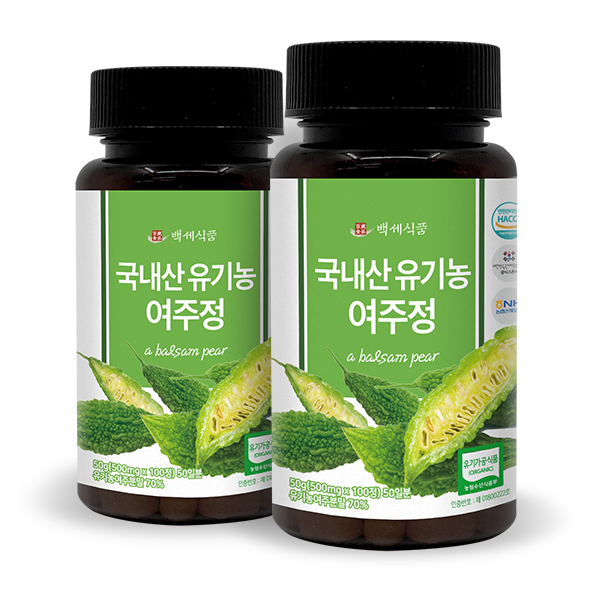 유기농 여주정 500mg 100정 2병 HACCP 인증제품 : 백세식품