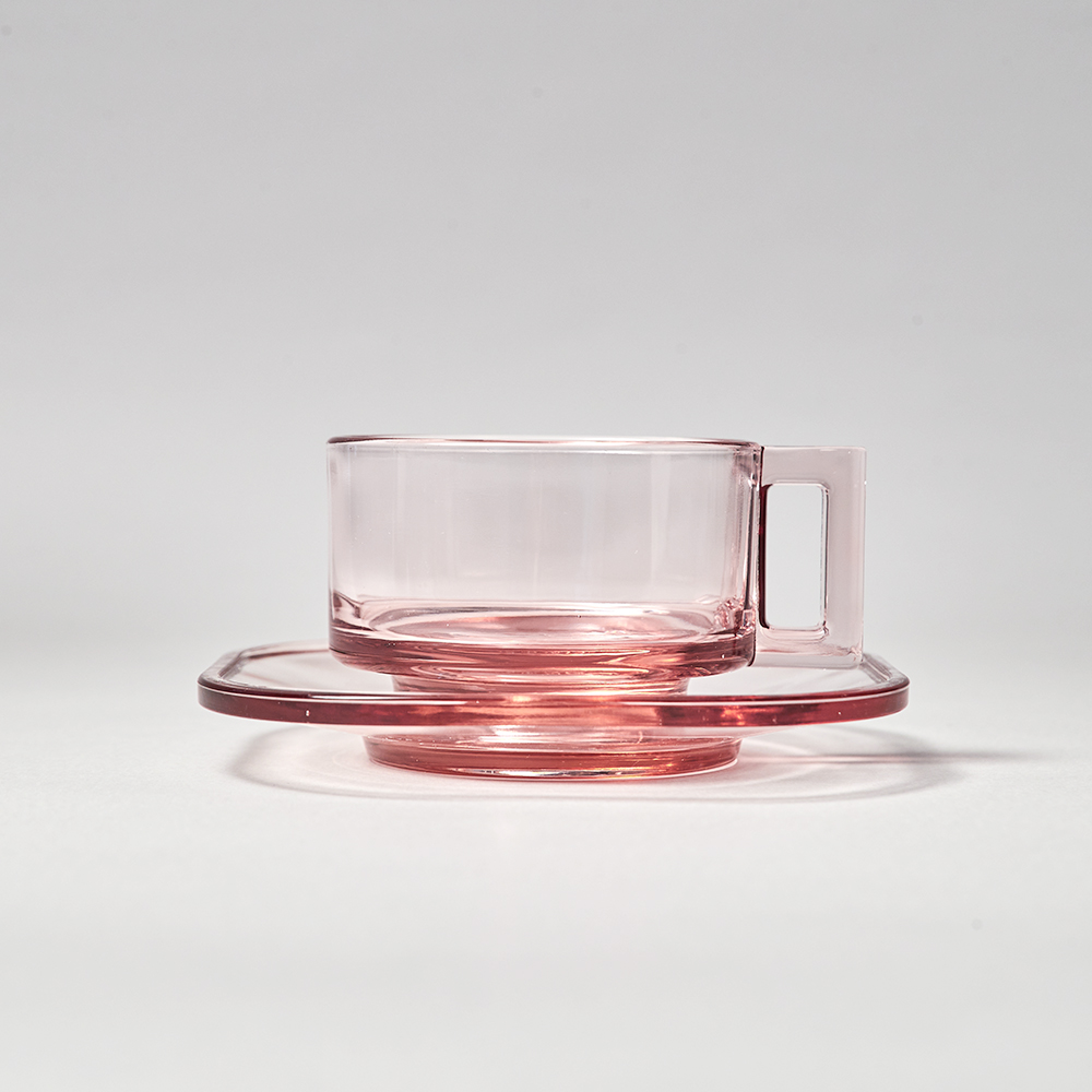 [아르노글래스] 컵앤소서 핑크 : ARNO GLASS
