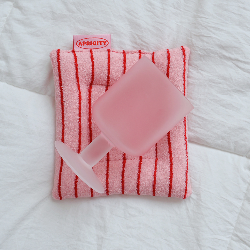 테리 쿠션 티코스터 컵받침 2color (자체제작 엽서증정) 향수받침대 머그컵받침대 : 어프리시티 Apricity