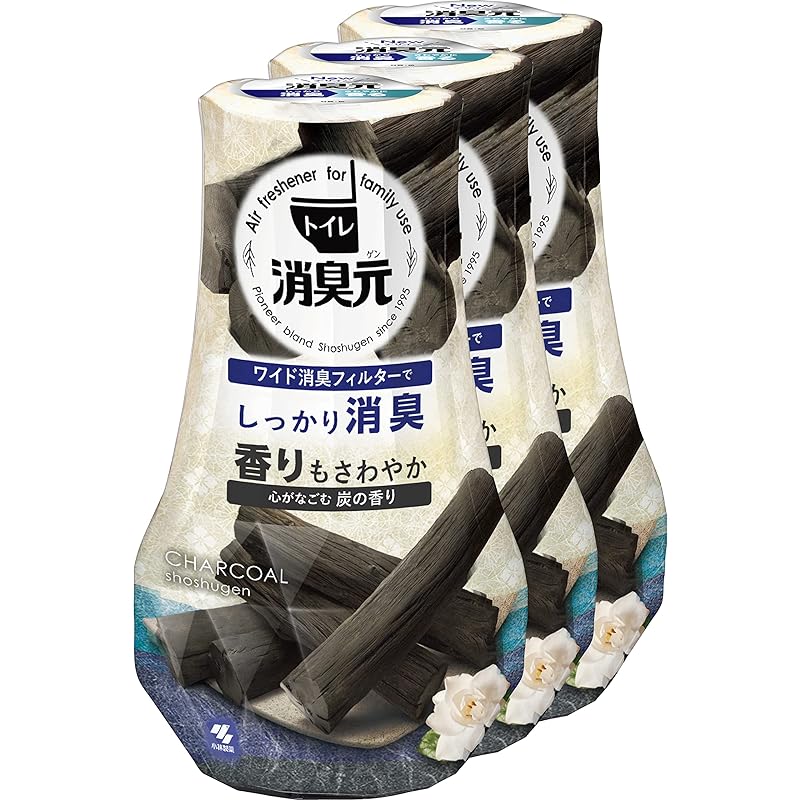 【묶음 구매】화장실 탈취의 진원지가 누그러지는 숯향기 소취 방향제 화장실용 400ml×3개 : 일본store nagi