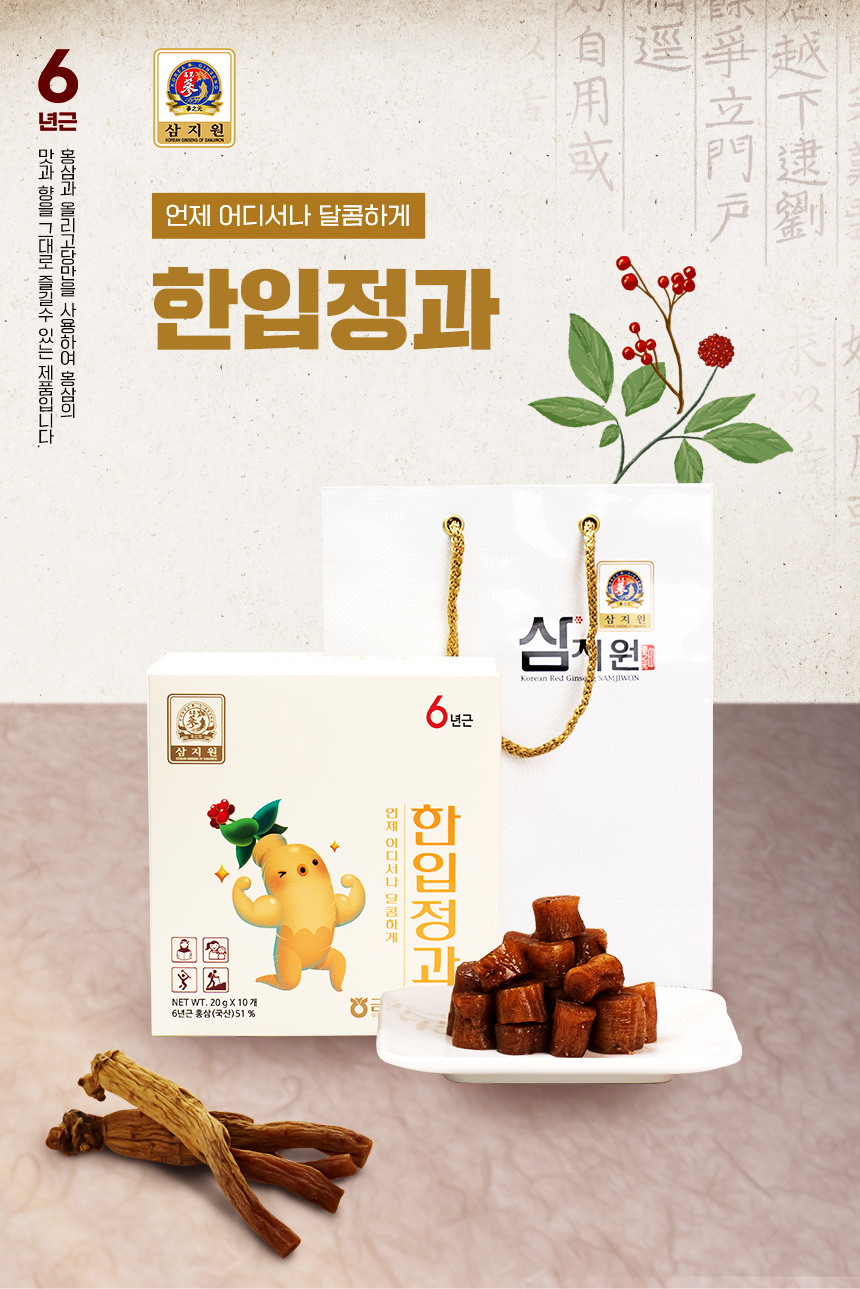 금산인삼농협 6년근 한입정과 (20gX10봉) 홍삼정과 부모님선물 건강선물 : 홍삼엄마