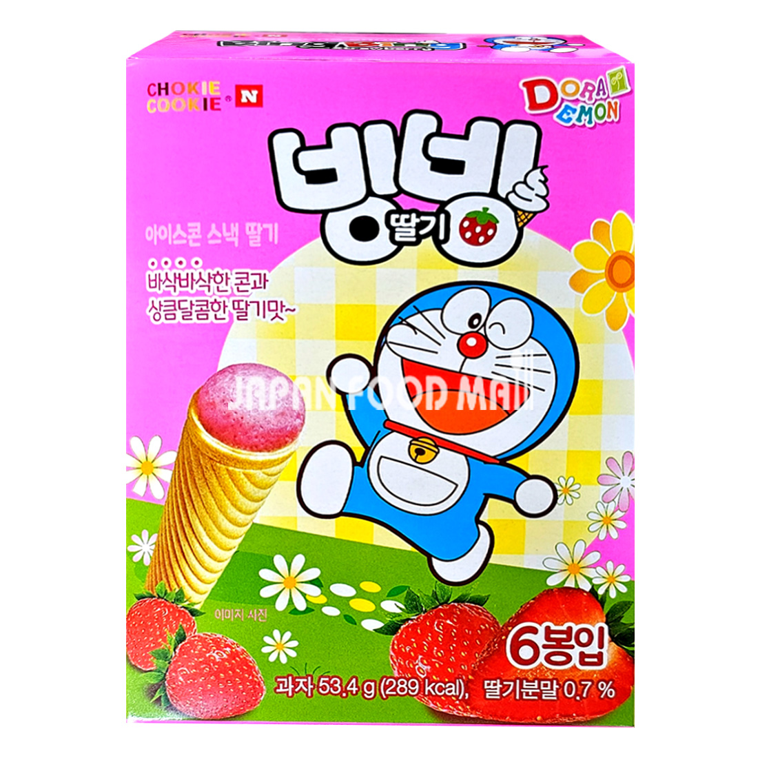 빙빙 바스락 아이스콘 스낵 딸기 53.4g / 도라에몽 : 재팬푸드몰