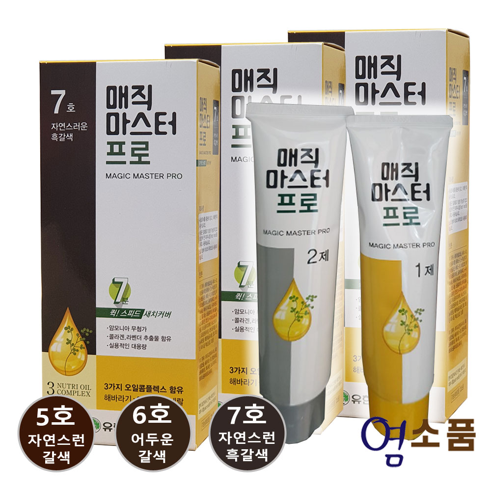 유한양행 매직마스터프로(7분스피드) 업소용 염색약 300g : 염소품