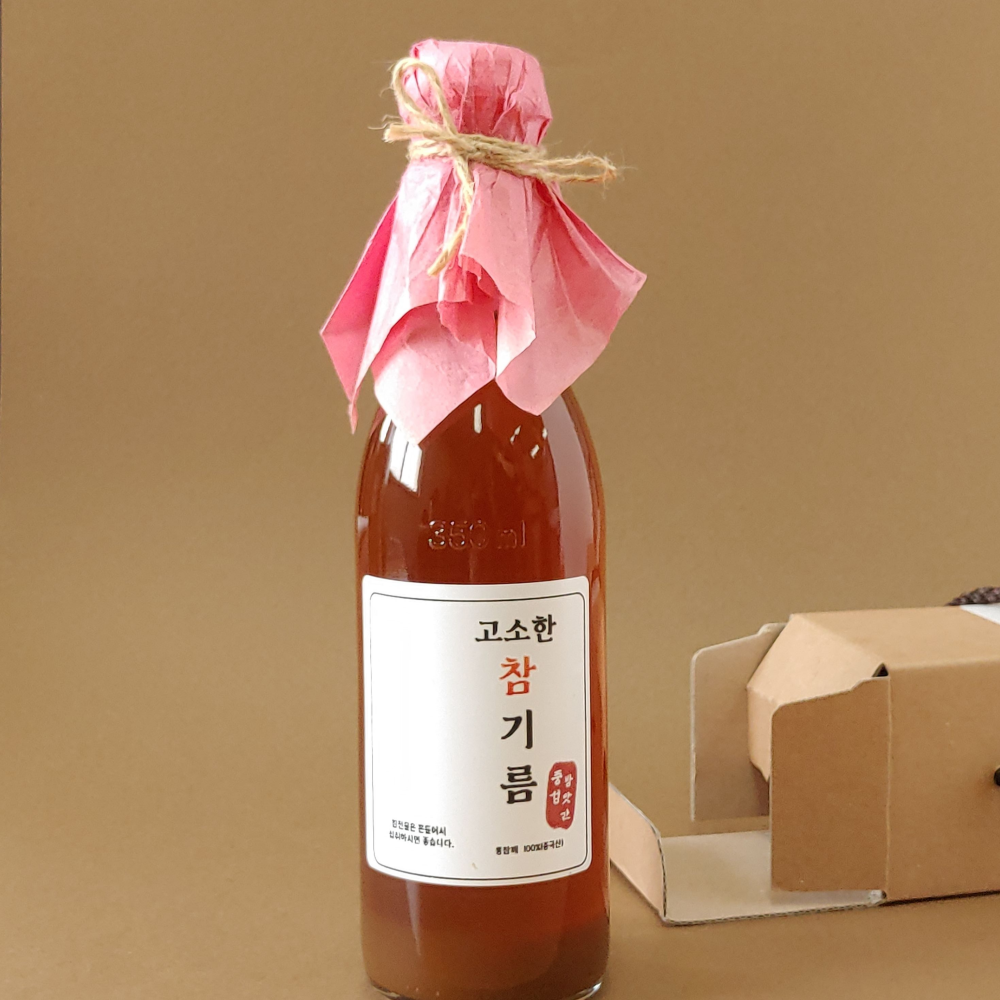 통참깨 100%로 한 번만 짜낸 마지막까지 고소한 참기름 : 풍성떡방앗간