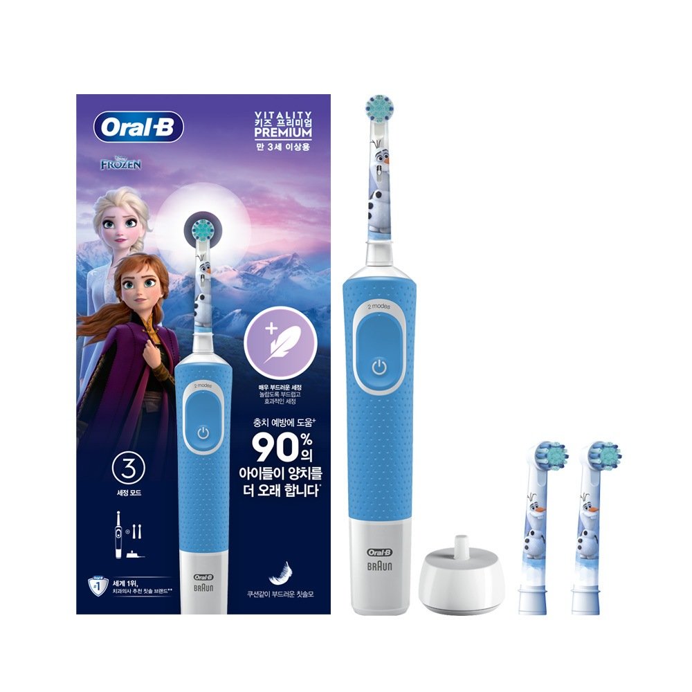 OralB 겨울왕국 어린이 전동칫솔 D100 콤포팩 : 미리내-스토어