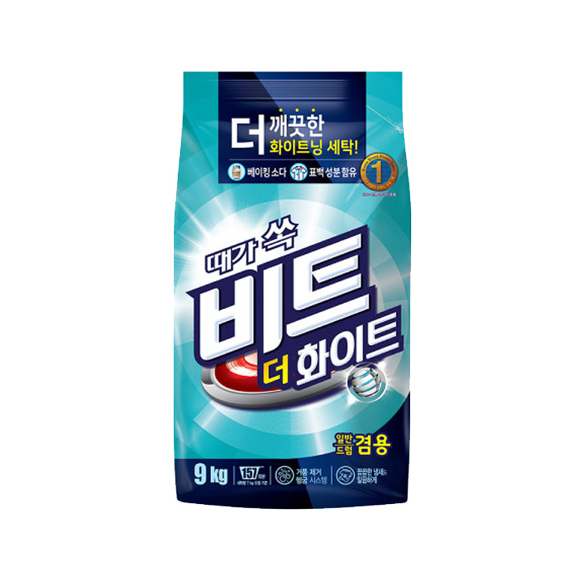 비트 더화이트 가루 세탁세제 9kg x1개 드럼용 일반용 대용량 파우더 세탁세제 : 주식회사 제이케이엠
