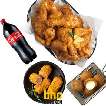 [BHC] 골드킹 콤보+치즈볼+뿌링핫도그+콜라1.25L : bhc 치킨