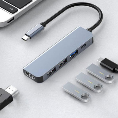 디지털케미 5포트 C타입 맥북 삼성 덱스 미러링 멀티포트 USB 허브 DCH-H301 : LIMS
