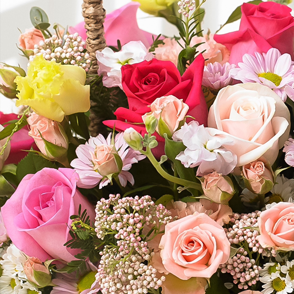 화사한 봄날 당일배송 장미 생화 꽃바구니 생일 기념일 여자친구 축하선물 전국꽃배달 : 라임플라워