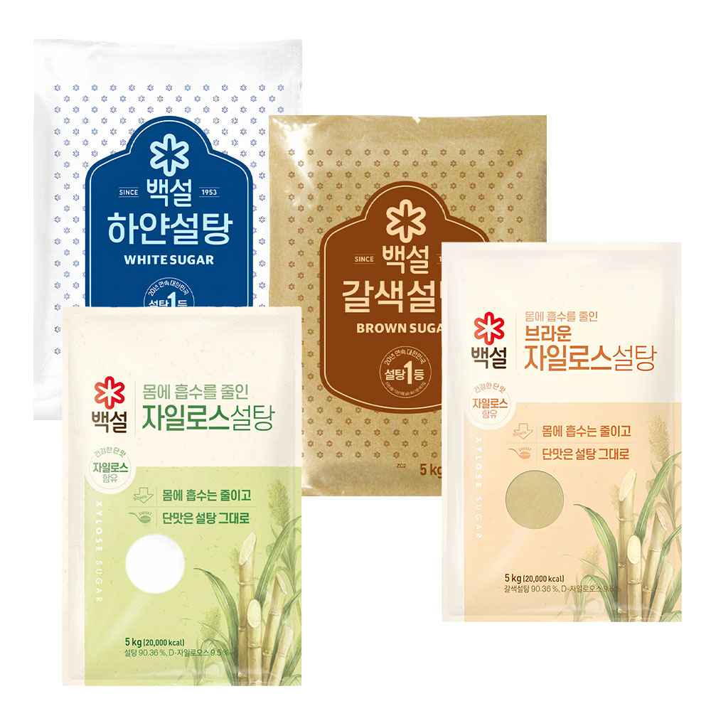 CJ 제일제당 백설 하얀 설탕 5kg 4개입 1박스 : 고돌상사