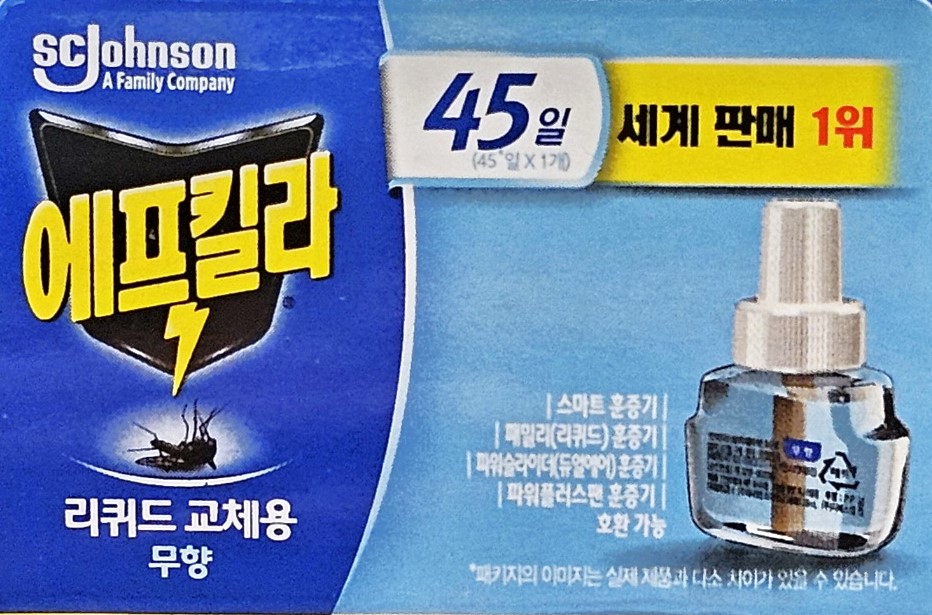 에프킬라 리퀴드 모기약 무향 교체용 리필 45일 1개 : 유성MOLL