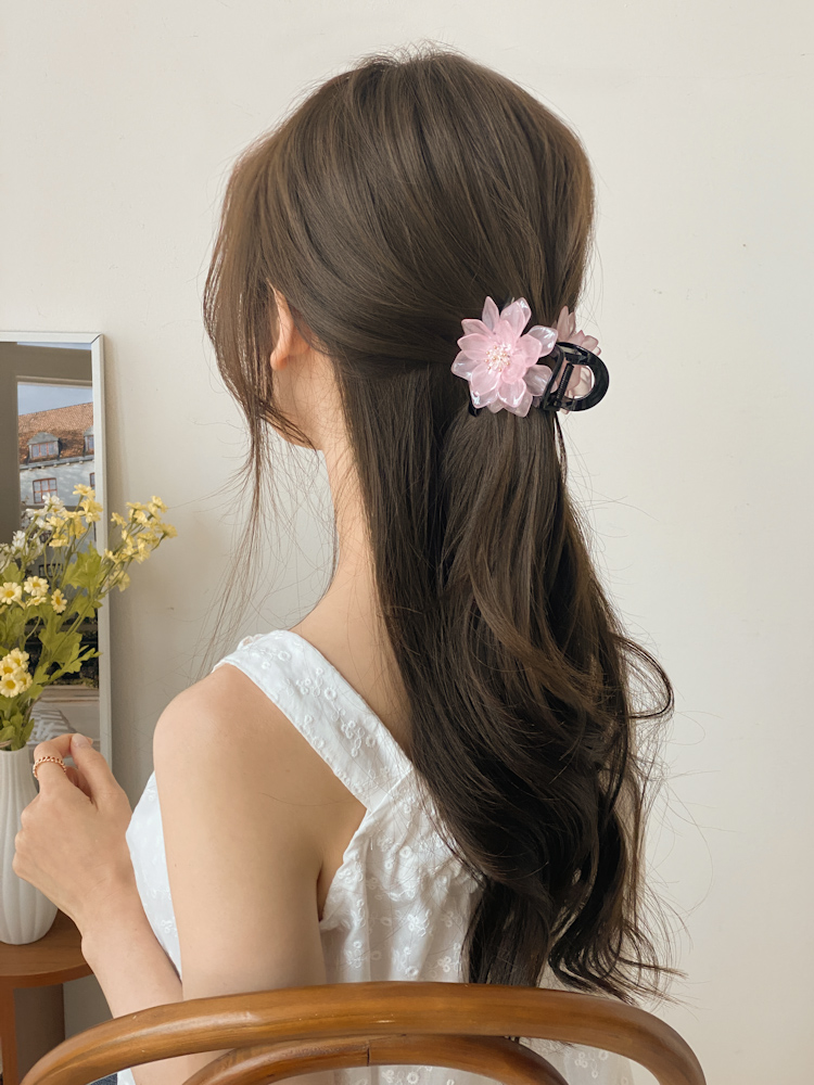 꽃송이장식 반묶음 올림머리 헤어 집게핀 5color : 키메라제이