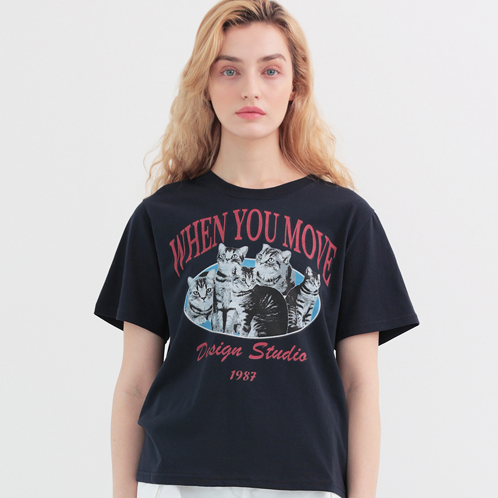 ANIMAL GRAPHIC T-SHIRT (CAT) : 웬유무브