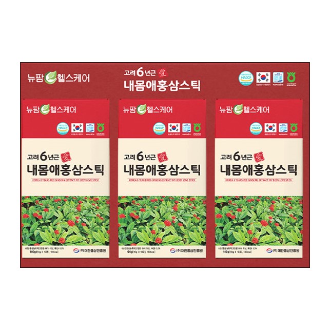 뉴팜헬스케어 고려6년근 내몸애 홍삼스틱 30포 : 종로건강팜