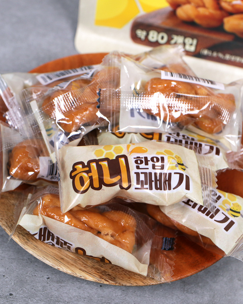 한입 허니 꽈배기 450g 대용량 추억의 옛날 미니 꿀 꽈배기 과자 : 라마야