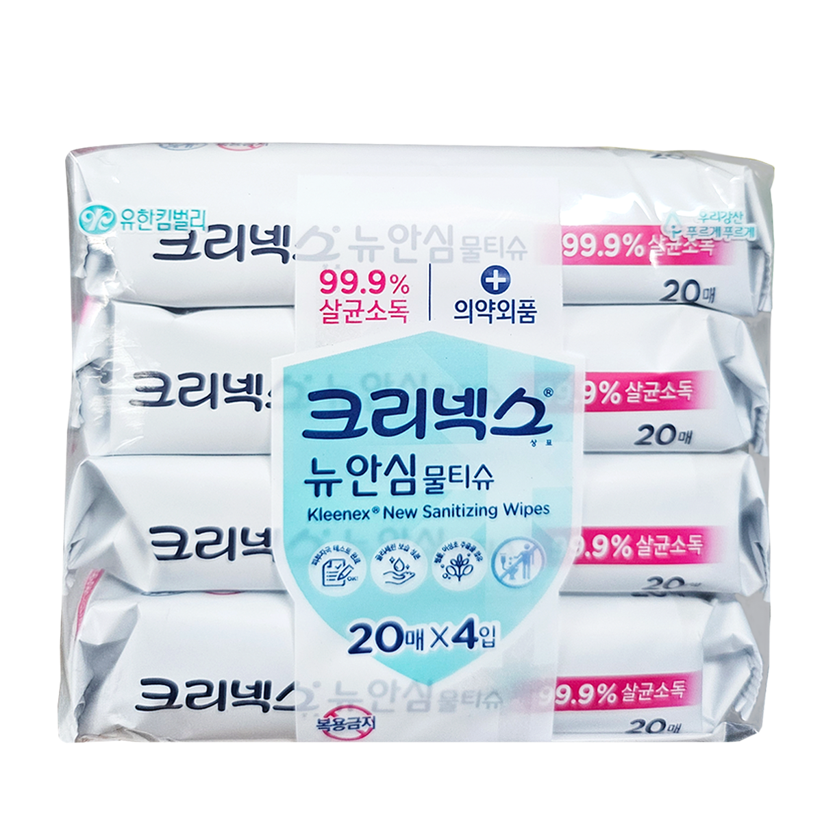 크리넥스 안심물티슈 캡형 60매 x 10팩 : 티에스shop